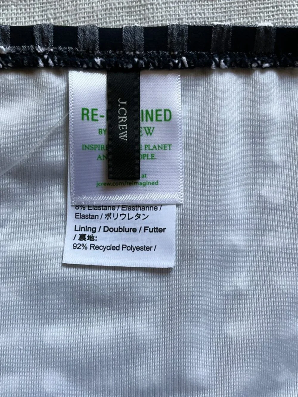 NWT J Crew Women’s Gingham Seersucker Bikini Bottom, Navy/White, Sz S - Picture 3 of 8